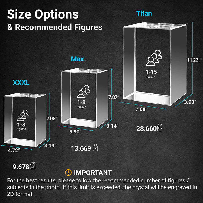 Titan 3D Crystal Portrait 1-12 People