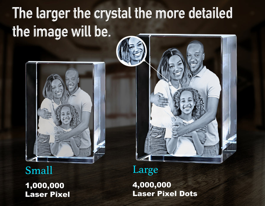 Small 3D Crystal Portrait 1-2 People