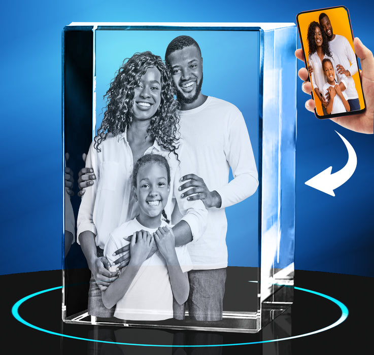 XL 3D Crystal Portrait 1-6 People